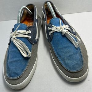 Vans Surf Chauffeur Washed Tri Tone Boat Shoes in Blue Gray